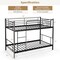 Black Metal Twin Over Twin Bunk Bed with High Guardrails and Ladder